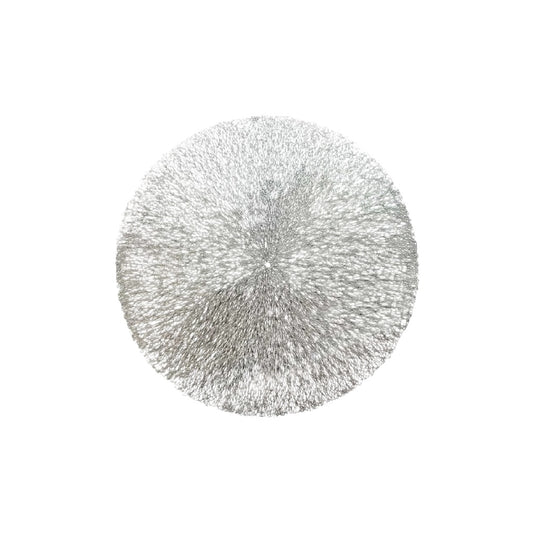 Salvamanteles redondo metálico decorativo color plata